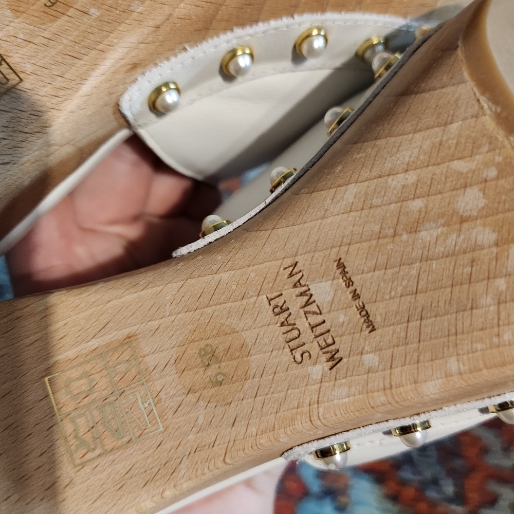 Stuart Weitzman Imitation Pearl Clog 85 Sandal - Picture 7 of 9